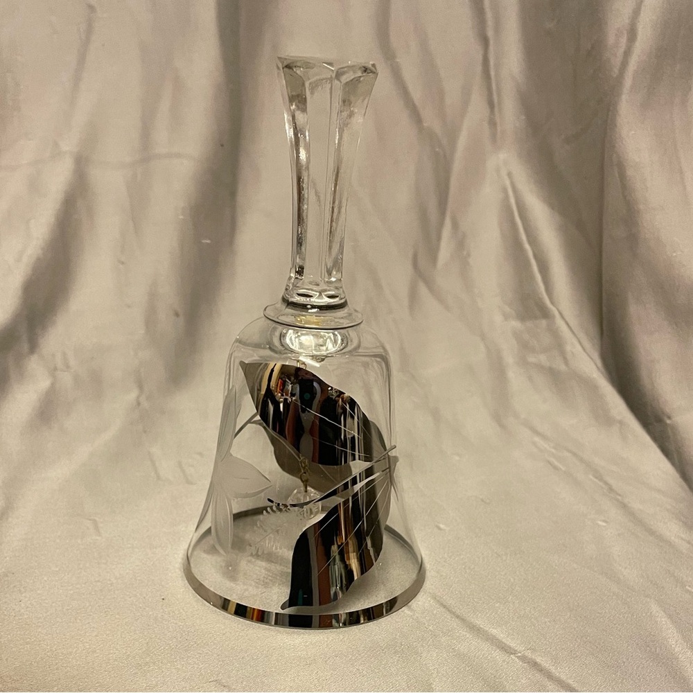 Bohemia Crystal Bell with etched Floral Design